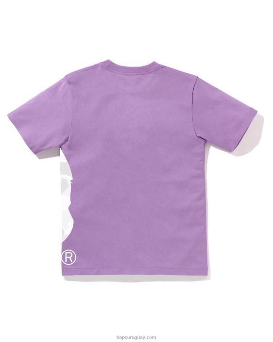 camiseta de cabeza grande con lado de camuflaje de color mujer púrpura 26D80897 A Bathing Ape