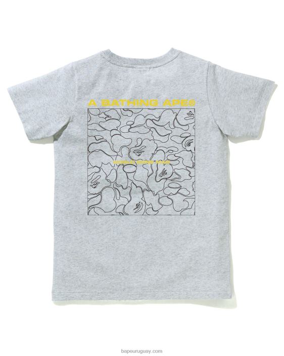 camiseta de camuflaje de línea mujer gris 26D80924 A Bathing Ape