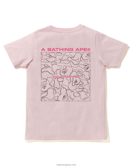 camiseta de camuflaje de línea mujer rosa 26D80925 A Bathing Ape