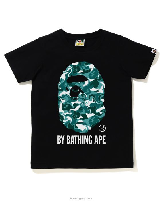 camiseta de camuflaje de mármol mujer negro 26D801014 A Bathing Ape