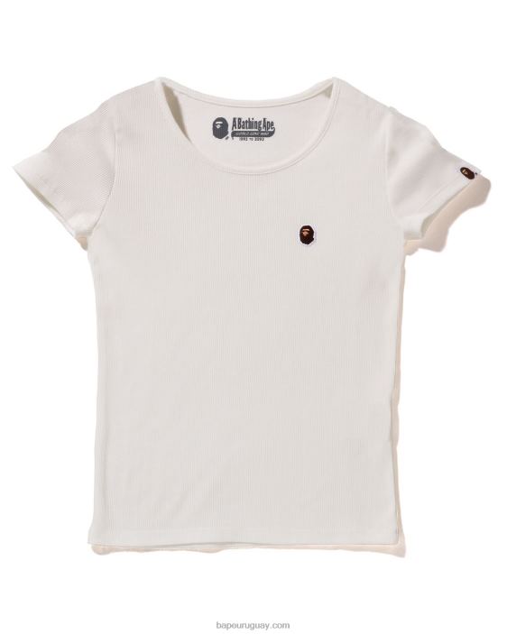 camiseta de canalé de un punto con cabeza mujer blanco 26D80910 A Bathing Ape