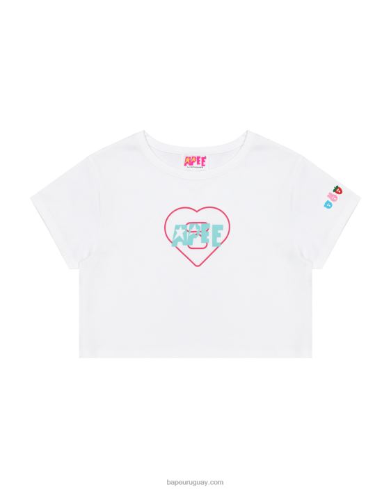 camiseta de corte slim con logo estampado mujer blanco 26D801058 A Bathing Ape