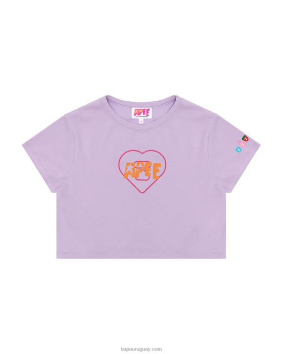 camiseta de corte slim con logo estampado mujer púrpura 26D801057 A Bathing Ape