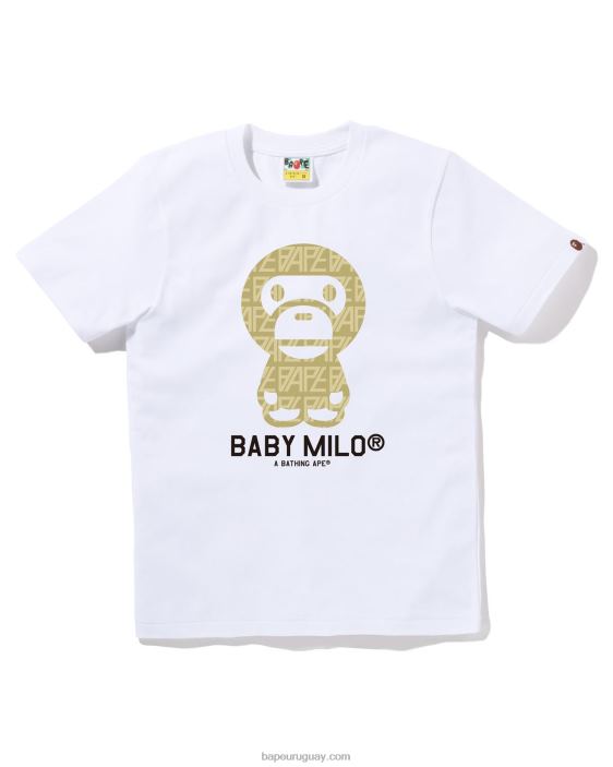 camiseta milo bebé con monograma del logo mujer blanco 26D80854 A Bathing Ape