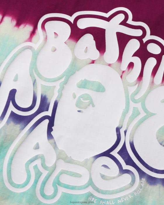 camiseta oversize con efecto tie-dye mujer púrpura 26D80996 A Bathing Ape