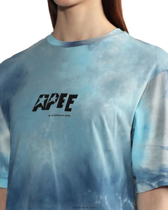 camiseta tie-dye con abertura gráfica mujer azul 26D80847 A Bathing Ape