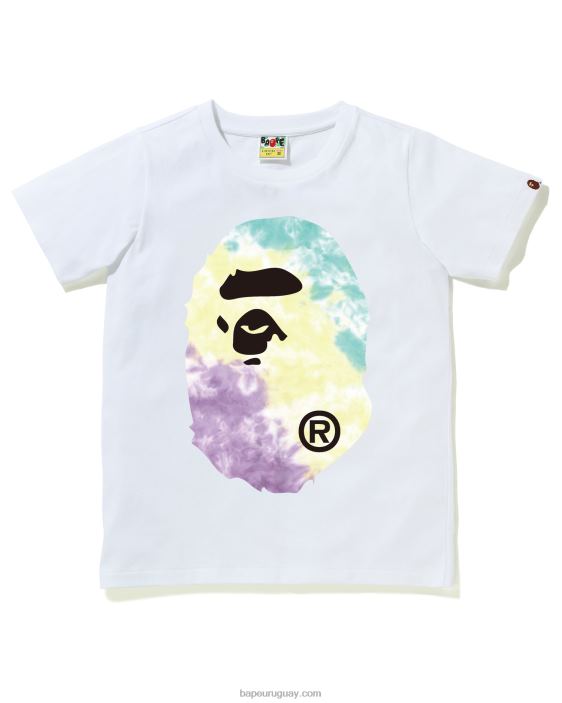 camiseta tie-dye con cabeza grande mujer blanco 26D801000 A Bathing Ape