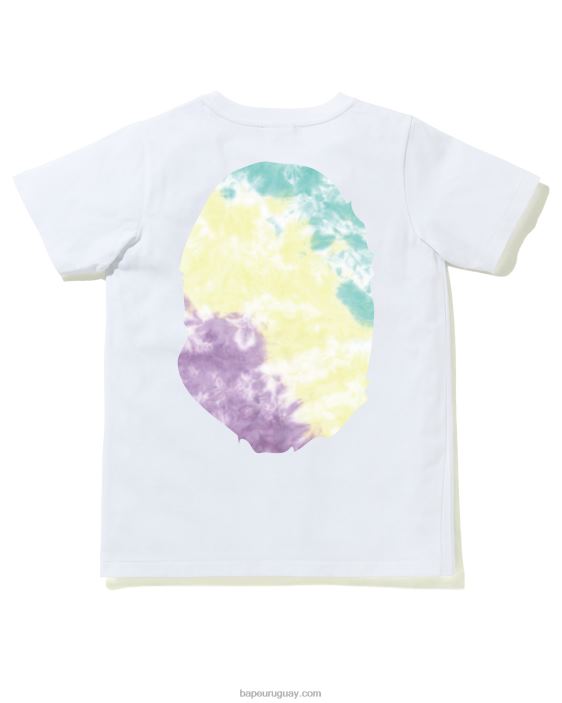 camiseta tie-dye con cabeza grande mujer blanco 26D801000 A Bathing Ape
