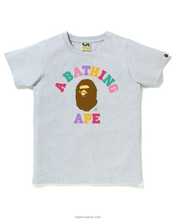 camiseta universitaria de colores mujer gris 26D80982 A Bathing Ape