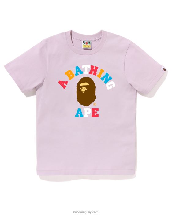 camiseta universitaria de colores mujer lila pastel 26D80782 A Bathing Ape
