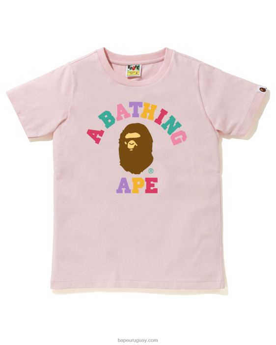 camiseta universitaria de colores mujer rosa 26D80983 A Bathing Ape