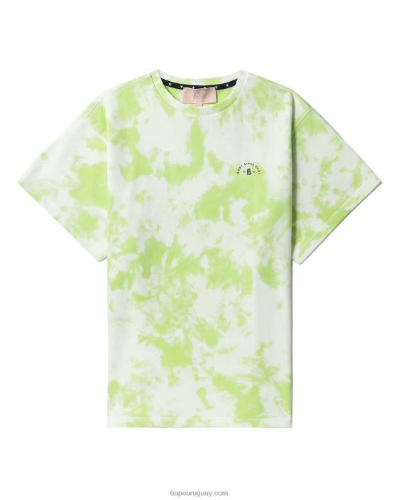 playera tie-dye con logo mujer verde claro 26D80790 A Bathing Ape