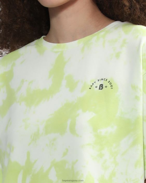 playera tie-dye con logo mujer verde claro 26D80790 A Bathing Ape