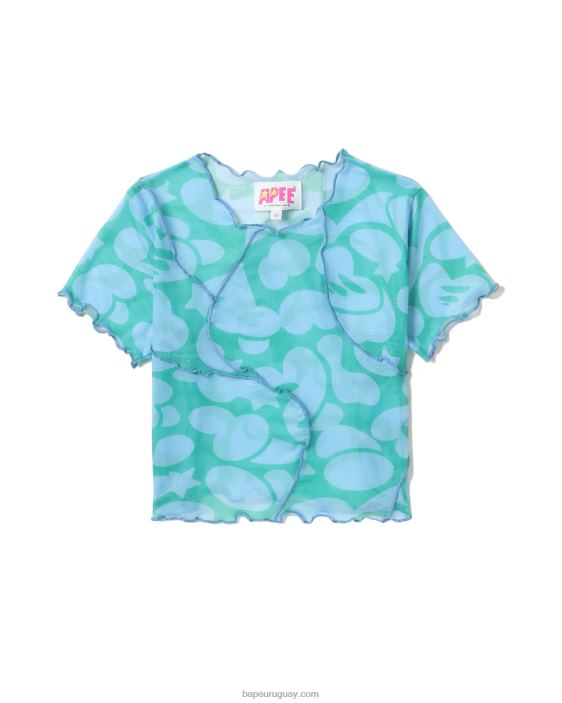 top corto de malla con motivo mujer azul 26D80818 A Bathing Ape