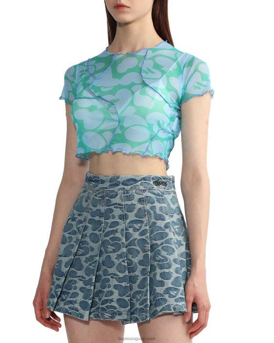 top corto de malla con motivo mujer azul 26D80818 A Bathing Ape