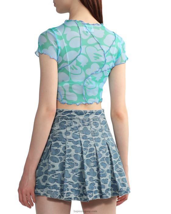 top corto de malla con motivo mujer azul 26D80818 A Bathing Ape