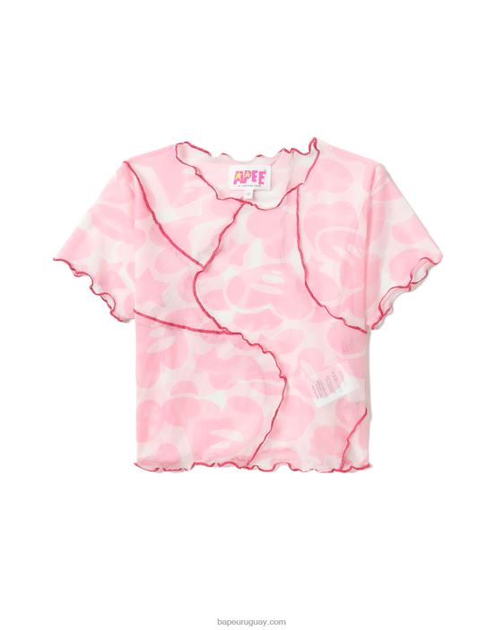top corto de malla con motivo mujer rosa 26D80819 A Bathing Ape