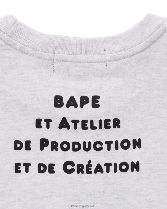 x a.p.c. camiseta ancha milo mujer gris 26D80903 A Bathing Ape