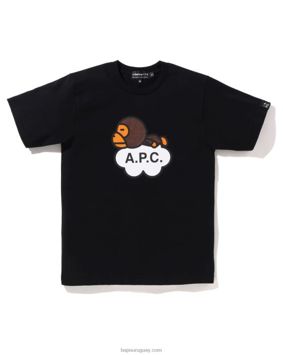 x a.p.c. camiseta ancha milo mujer negro 26D80902 A Bathing Ape