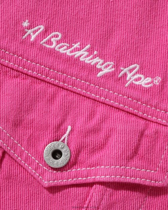 chamarra de sarga de color oversize Champion mujer rosa carmín 26D80912 A Bathing Ape