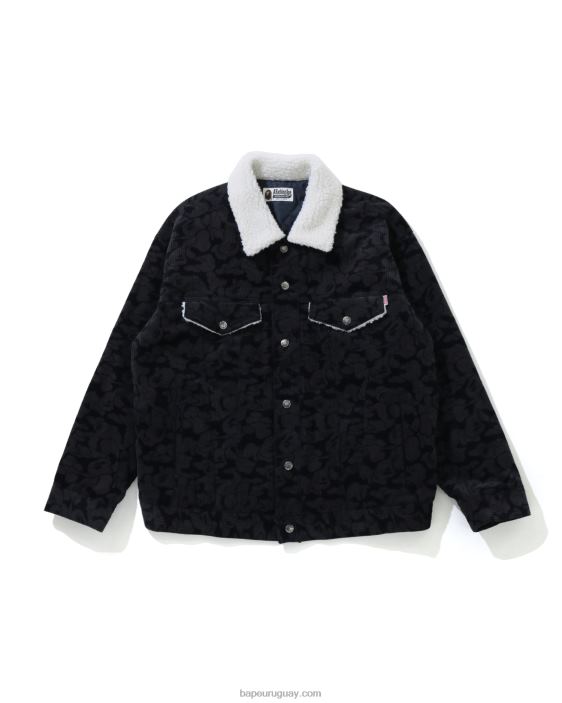 chamarra extragrande boa de pana de camuflaje liso mujer Azul marino 26D801027 A Bathing Ape