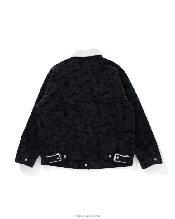 chamarra extragrande boa de pana de camuflaje liso mujer Azul marino 26D801027 A Bathing Ape