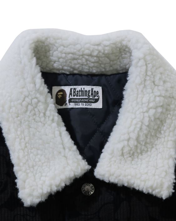 chamarra extragrande boa de pana de camuflaje liso mujer Azul marino 26D801027 A Bathing Ape