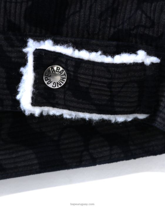 chamarra extragrande boa de pana de camuflaje liso mujer Azul marino 26D801027 A Bathing Ape