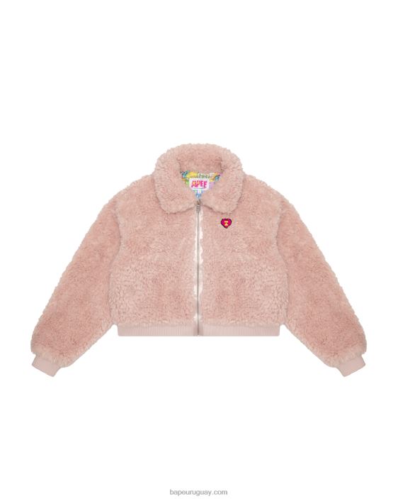 chaqueta de piel sintética mujer rosa 26D801054 A Bathing Ape