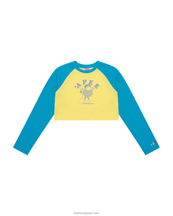 playera raglán de manga larga con gráfico mujer azul 26D801052 A Bathing Ape