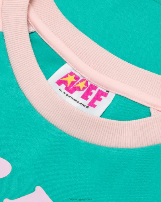 playera raglán de manga larga con gráfico mujer rosa 26D801053 A Bathing Ape