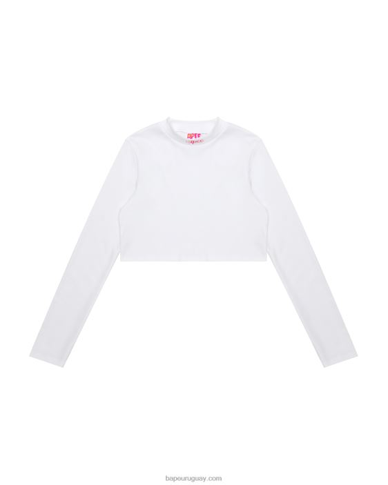 top corto con cuello alto mujer blanco 26D801050 A Bathing Ape