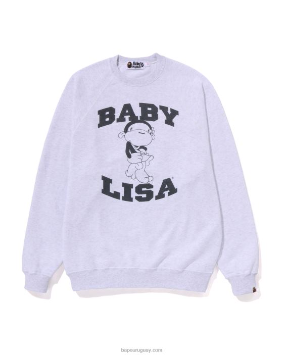 Lisa con cuello redondo extragrande mujer gris 26D80780 A Bathing Ape