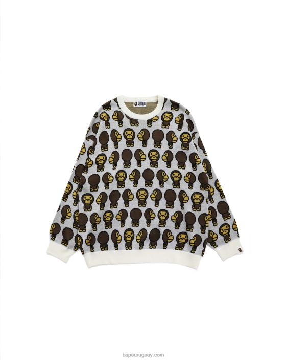 jersey de punto oversize baby milo mujer blanco 26D801023 A Bathing Ape