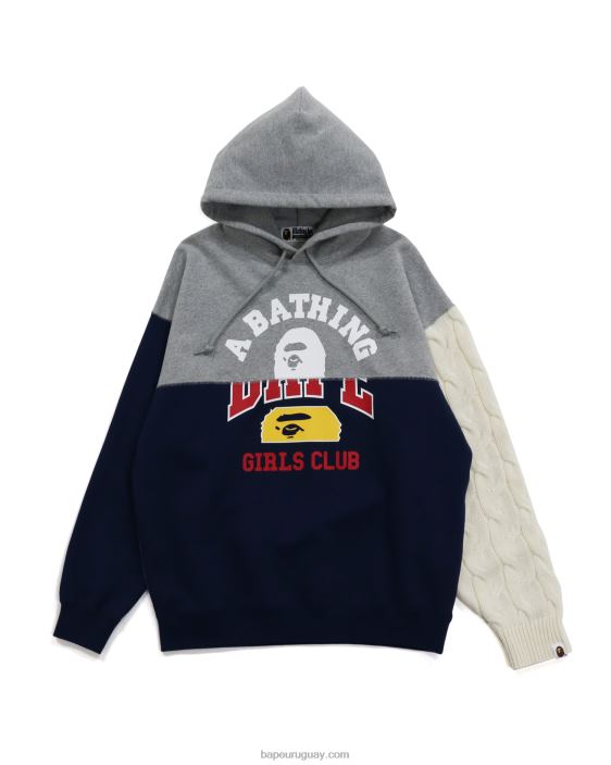 jersey extragrande con manga tejida trenzada Docking mujer gris 26D801031 A Bathing Ape