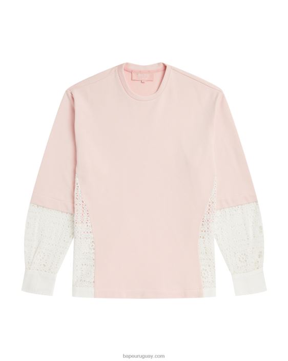 sudadera asimétrica a capas mujer rosa 26D80997 A Bathing Ape