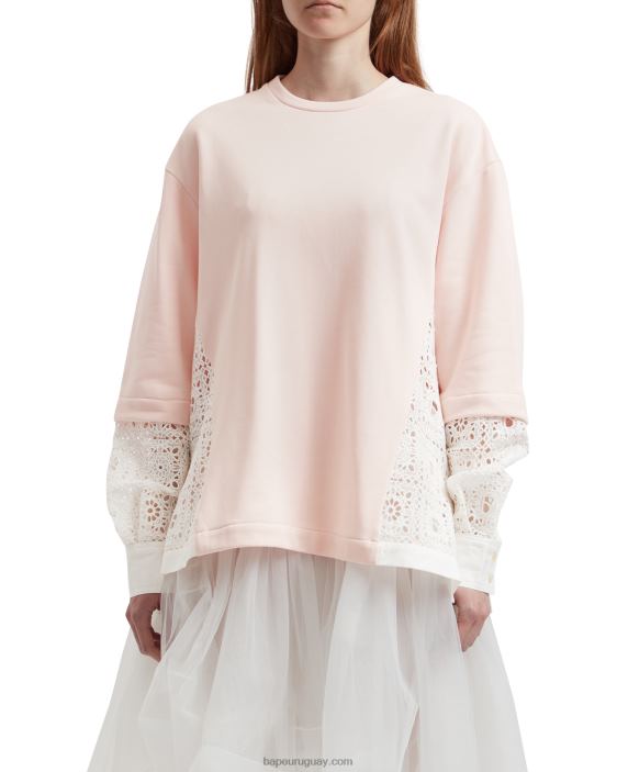 sudadera asimétrica a capas mujer rosa 26D80997 A Bathing Ape