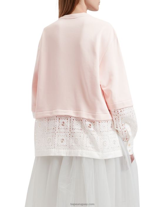 sudadera asimétrica a capas mujer rosa 26D80997 A Bathing Ape