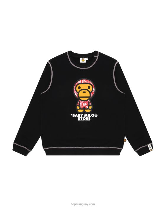 sudadera bebé milo con cuello redondo mujer negro 26D80905 A Bathing Ape