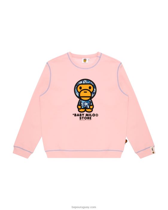 sudadera bebé milo con cuello redondo mujer rosa 26D80906 A Bathing Ape