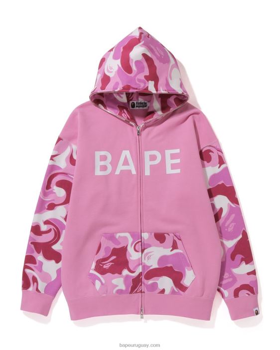 sudadera con capucha y cremallera completa de camuflaje de mármol mujer rosa 26D801013 A Bathing Ape