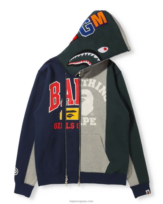 sudadera con cremallera completa Docking Shark mujer gris 26D801040 A Bathing Ape