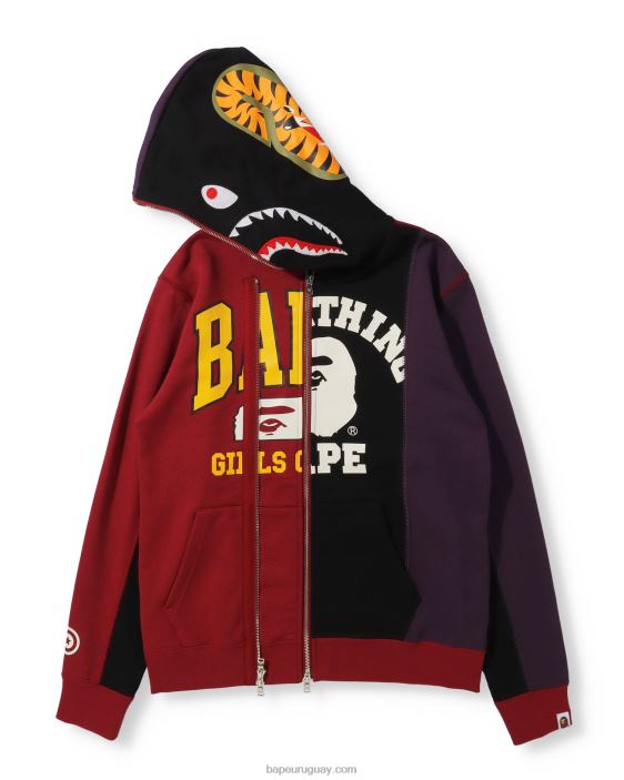 sudadera con cremallera completa Docking Shark mujer negro 26D801039 A Bathing Ape