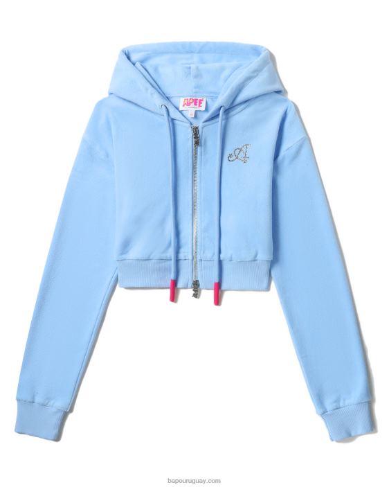 sudadera corta con capucha y cremallera mujer azul 26D80843 A Bathing Ape