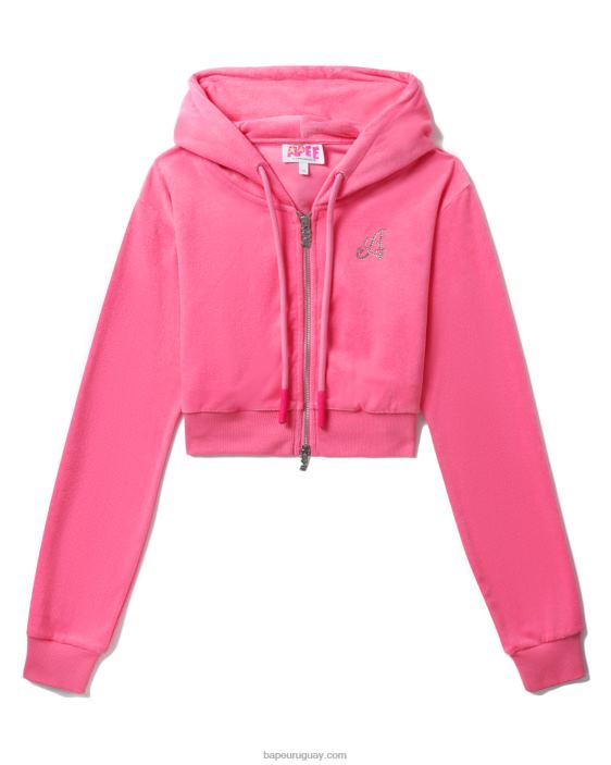 sudadera corta con capucha y cremallera mujer rosa 26D80844 A Bathing Ape