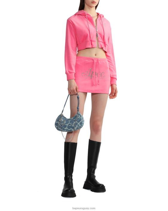 sudadera corta con capucha y cremallera mujer rosa 26D80844 A Bathing Ape