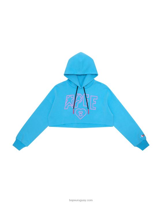 sudadera corta con logo de simio mujer azul 26D801028 A Bathing Ape
