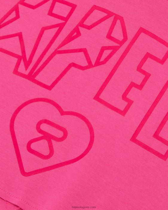 sudadera corta con logo de simio mujer rosa 26D801029 A Bathing Ape