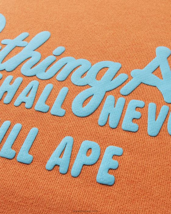 sudadera extragrande con capucha y costuras de color mujer naranja 26D80971 A Bathing Ape