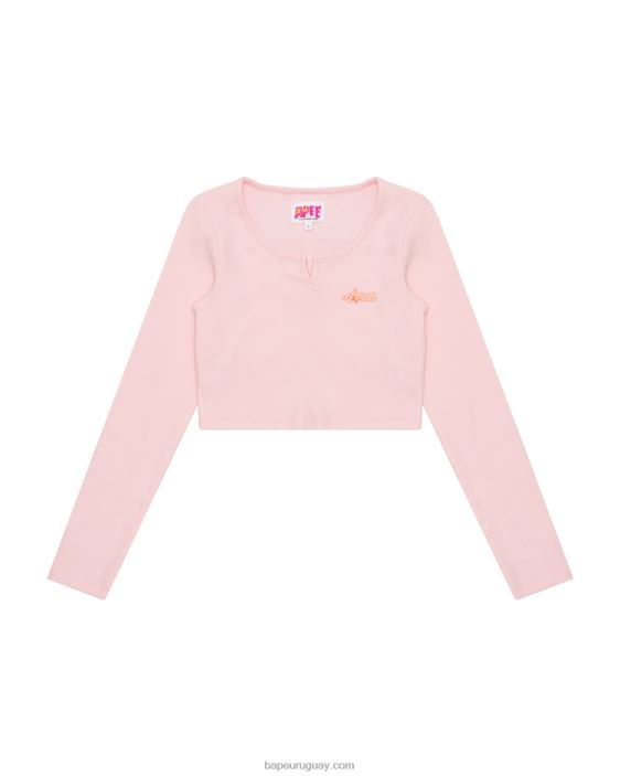 top recortado de corte ajustado mujer rosa 26D801034 A Bathing Ape